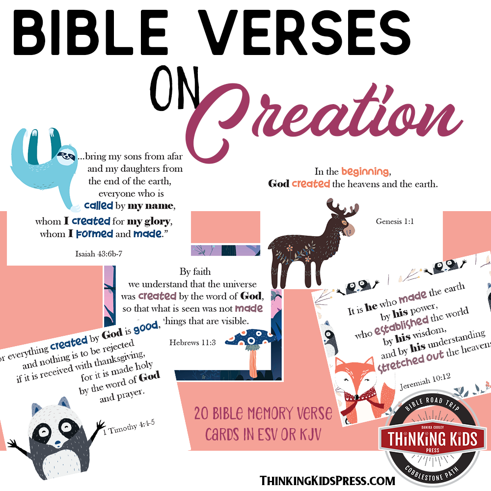 Bible Verses On Creation A Memory Verse Card Set For Your Kids Thinking Kids