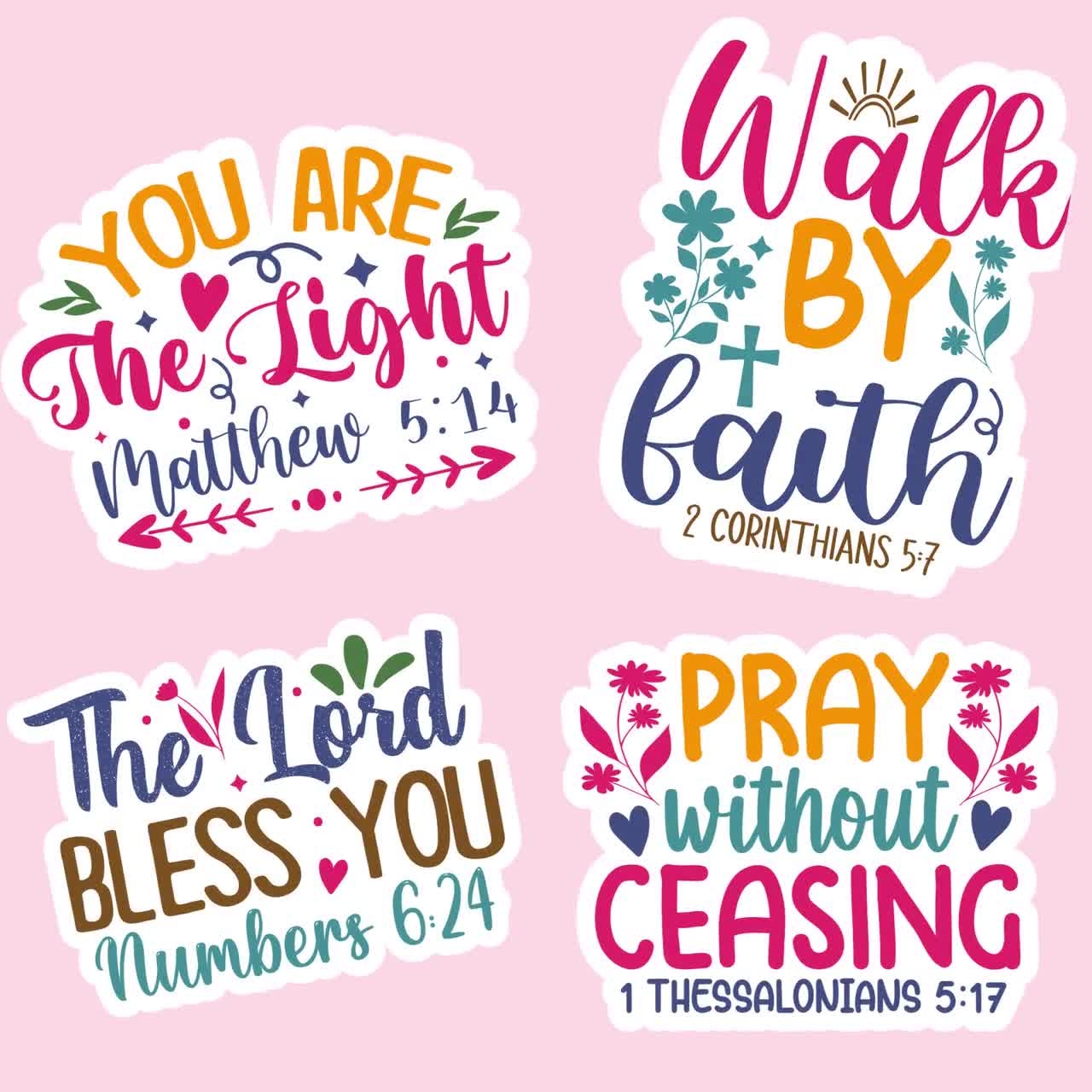 Bible Verses Svg Bible Svg Inspirational Sticker Bundle PNG Stickers Recovery Stickers Printable Printable Scripture Sticker Bundle Etsy