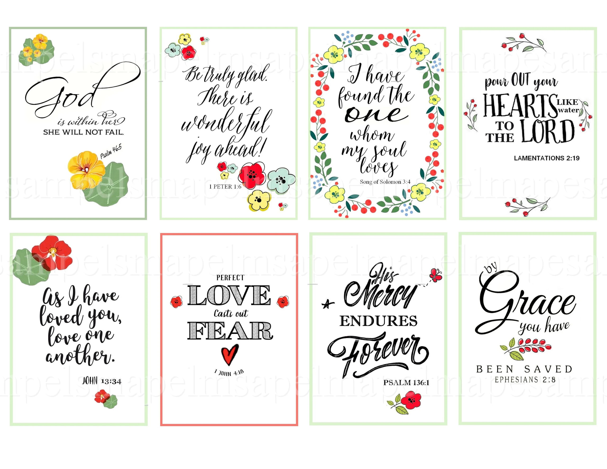 Bible Verses Tags Collage Sheet Printable Scripture Greeting Cards Bible Verses Downloads Print At Home Allegradigital Images Etsy