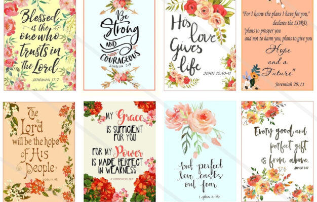 Bible Verses Tags Collage Sheet Printable Scripture Greeting Cards Bible Verses Downloads Print At Home Etsy