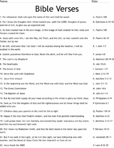 Bible Verses Worksheet WordMint