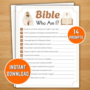 Bible Who Am I Game Printable Bible Trivia Game Printable Bible Character Game Church Game For Kids Christian Game Night Activity Etsy