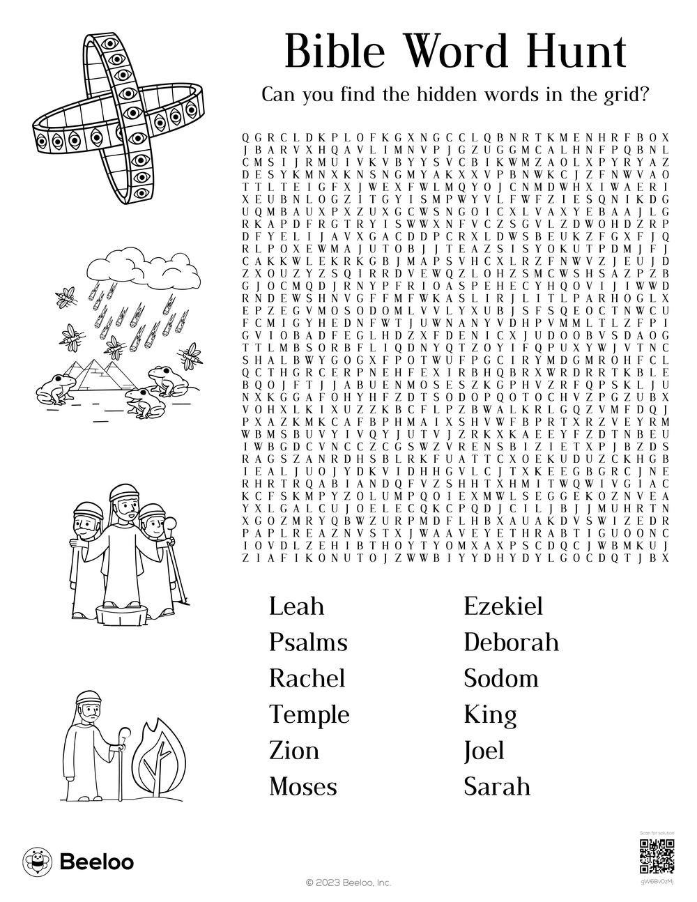 Printable Bible Word Search Worksheets