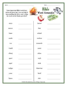 Bible Word Scramble