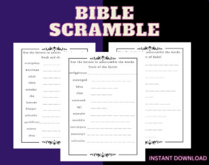 Bible Word Scramble Bible Games For Adults Bible Printables Bible Memory Christian Worksheet For Adults Bible Game Printable Etsy