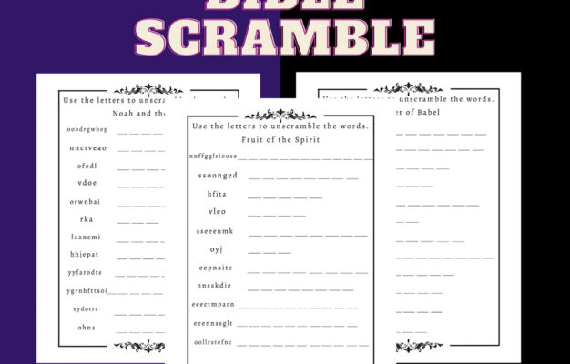 Bible Word Scramble Bible Games For Adults Bible Printables Bible Memory Christian Worksheet For Adults Bible Game Printable Etsy