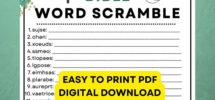 Bible Word Scramble Game Instant Digital Download PDF Printable 24 Questions Plus An Answer Key Great For Parties Etsy