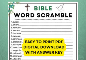 Bible Word Scramble Game Instant Digital Download PDF Printable 24 Questions Plus An Answer Key Great For Parties Etsy