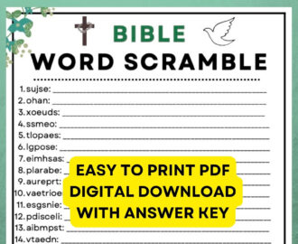 Bible Word Scramble Game Instant Digital Download PDF Printable 24 Questions Plus An Answer Key Great For Parties Etsy