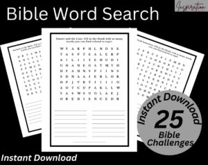Bible Word Search Fill In The Blank Bible Printables Bible Activity Pages Bible Puzzles For Adults Printable Bible Word Search Etsy