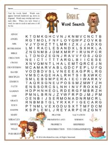 Bible Word Searches Worksheets Library