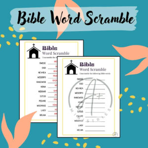 Bible Word Unscramble Worksheet Children s Church Etsy