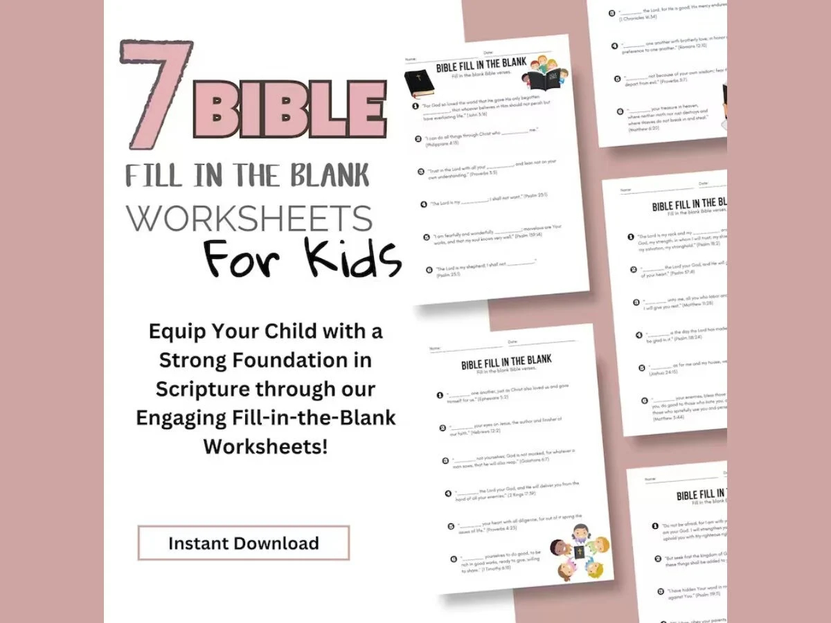 Kids Bible Study Worksheets Free Printable