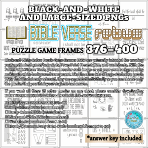 Black and White BIBLE VERSE Rebus Puzzle Game Frames 376 400 PNGs Made By Teachers