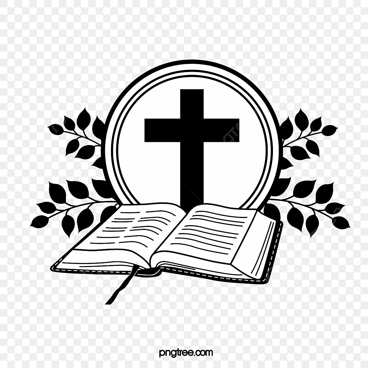 Black Cross And Spread Bible Cross Drawing Cross Bible PNG And Vector With Transparent Background For Free Download