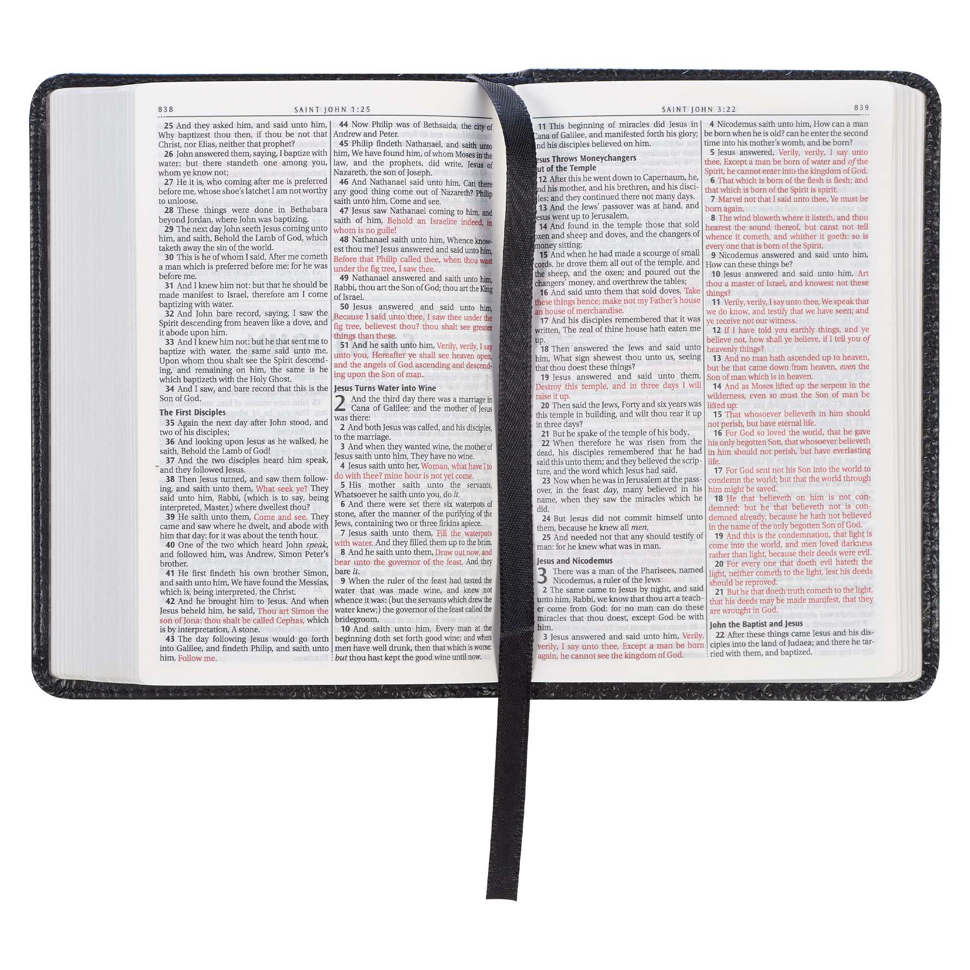 Black Faux Leather King James Version Pocket Bible KJV Bibles