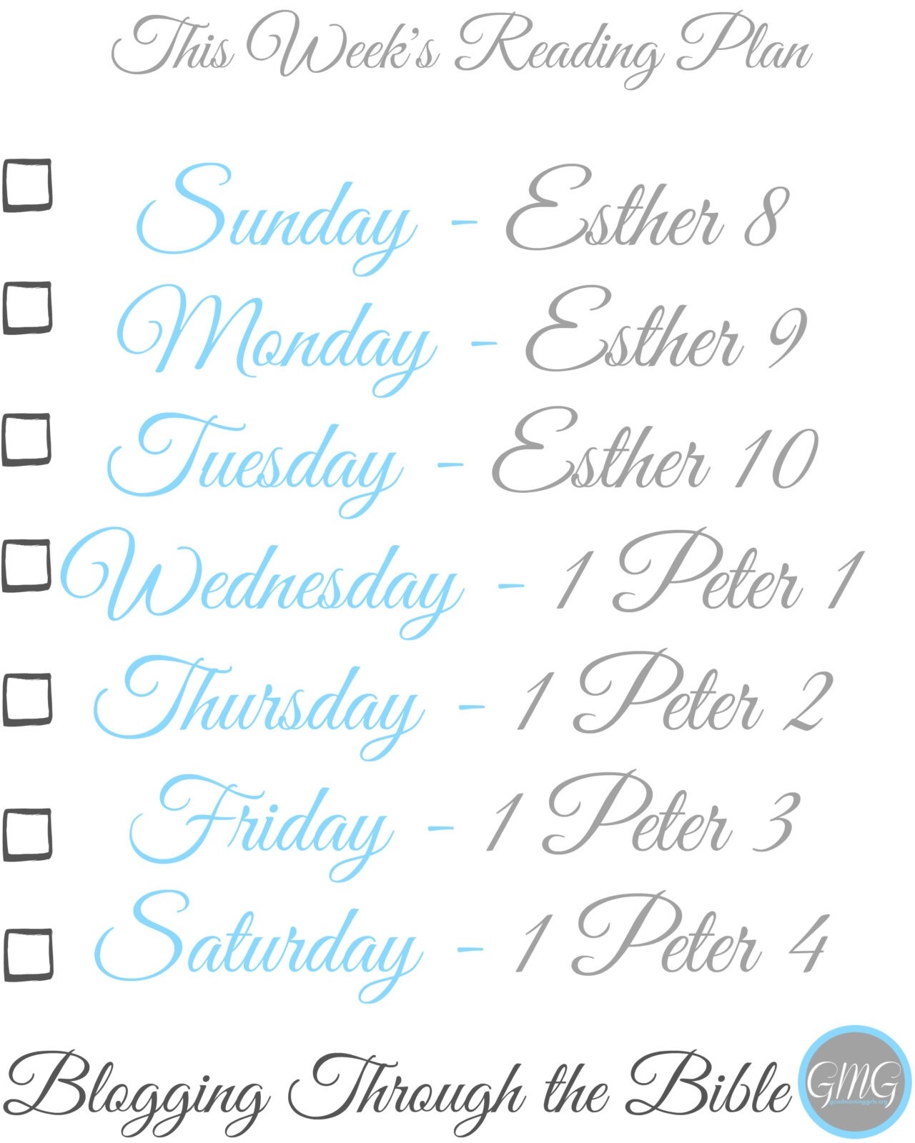 Blogging Through The Bible Reading Plans EWorkbooks Women Living Well