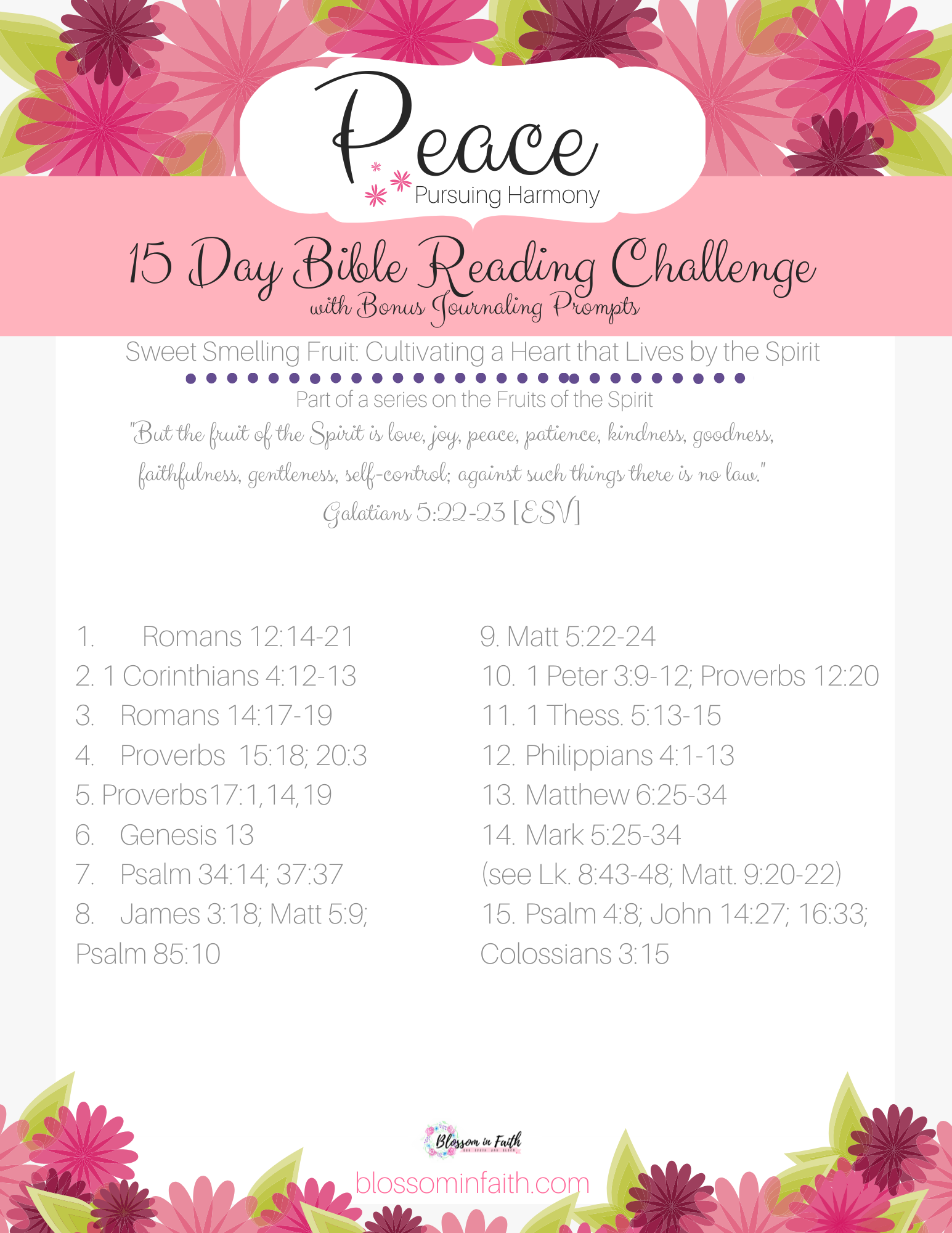 blossom in faith topical bible reading plans