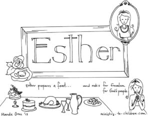 Book Of Esther Bible Coloring Page