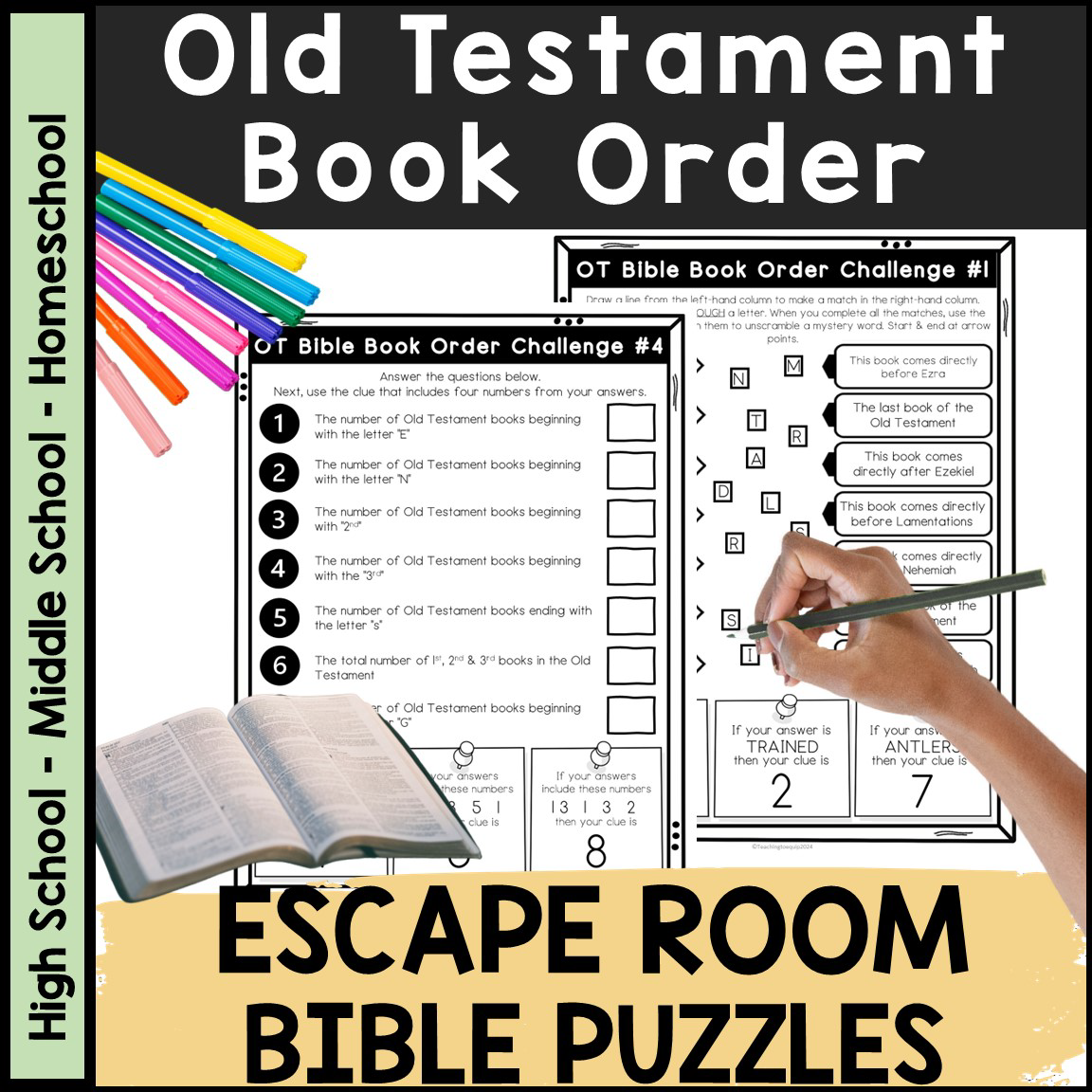 Books Of The Bible Activity Game Old Testament Escape Room Middle High School Made By Teachers