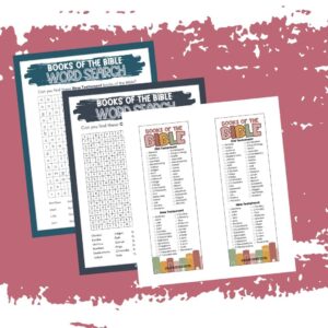 Books Of The Bible Activity Pack Family Faith Builders