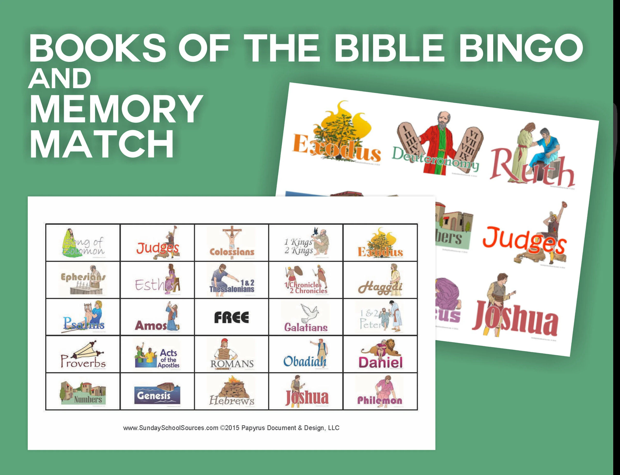 books of the bible bingo 48 printable cards u0026 memory match game etsy