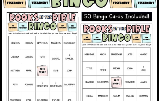 Books Of The Bible Bingo Cards Church Bingo Game Christian Bingo Game Bible Bingo Game Printable Bingo Cards 50 Cards Digital Download Etsy