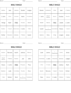Books Of The Bible Bingo Cards WordMint