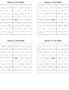 Books Of The Bible Bingo Cards WordMint