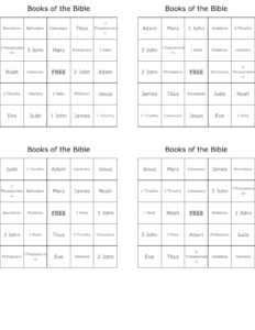 books of the bible bingo cards wordmint
