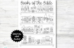 Books Of The Bible BOOK SHELF Tracker Bible Books Coloring Page Black White PRINTABLE N055 Etsy