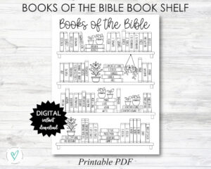 Books Of The Bible BOOK SHELF Tracker Bible Books Coloring Page Black White PRINTABLE N055 Etsy