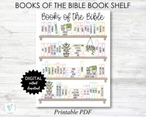 Books Of The Bible BOOK SHELF Tracker Bible Books Coloring Page Color PRINTABLE N055 2 Etsy