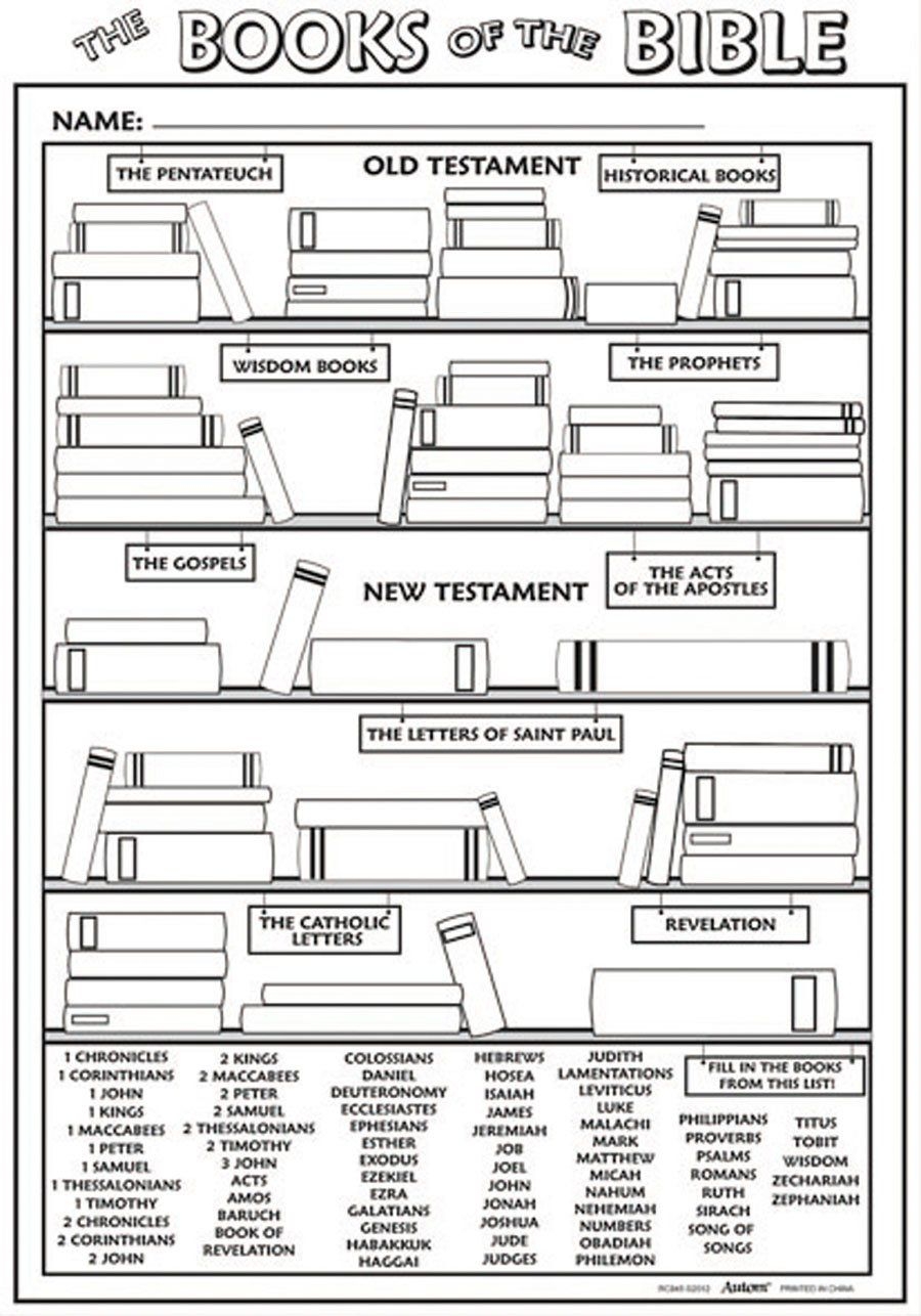 Books Of The Bible Bookcase Printable MinistryArk Worksheets Library