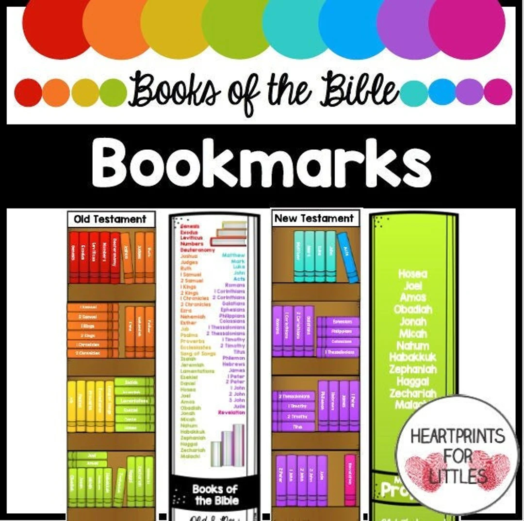 Books Of The Bible Bookmarks Old And New Testament 66 Books Bible Memorization Reading Log Sunday School Christian Resources Etsy