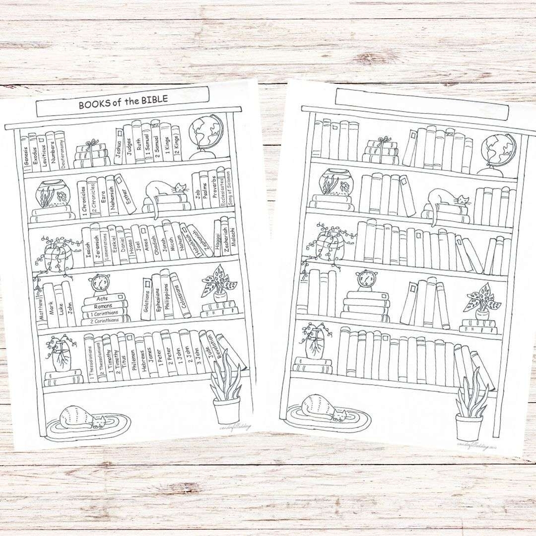 Books Of The Bible Bookshelf Tracker Wonder Filled Days
