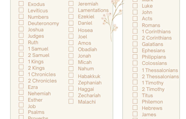 Books Of The Bible Checklist Bible Study Checklist Bible Printables Etsy