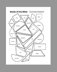 Books Of The Bible Coloring Activity Page Etsy