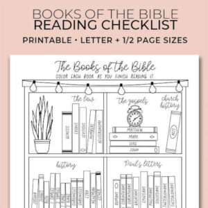 Books Of The Bible Coloring Reading Checklist Printable Portrait Tracker journal 1 2 Page Letter Sizes Included Instant Download Etsy