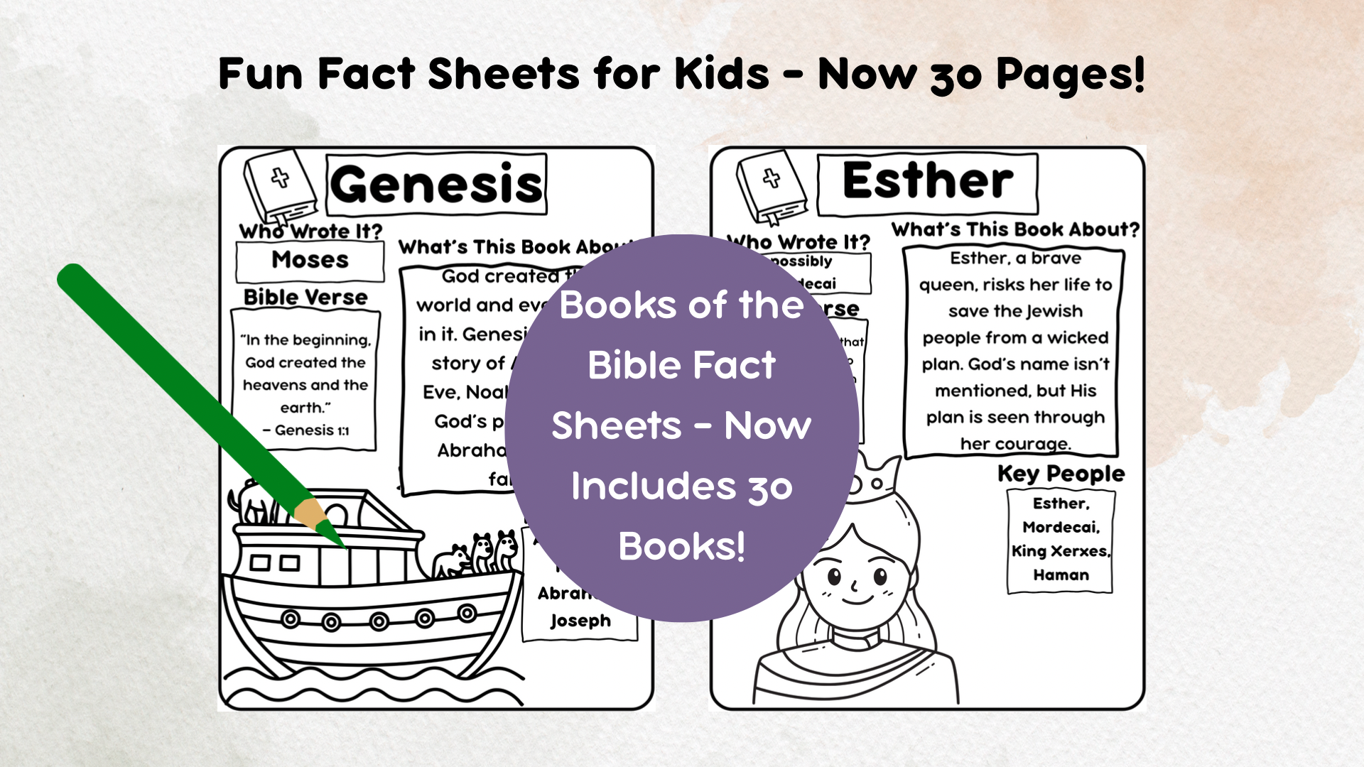 Books Of The Bible Fact Sheets For Kids 30 Printable Bible Worksheets For Learning Scripture Classful