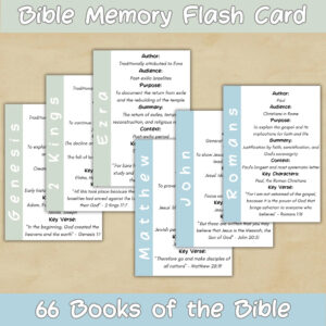 books of the bible flash cards scripture memorization