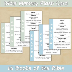 Books Of The Bible Flash Cards Scripture Memorization Christian Education Bible Study Aid Old And New Testament Sunday School Etsy