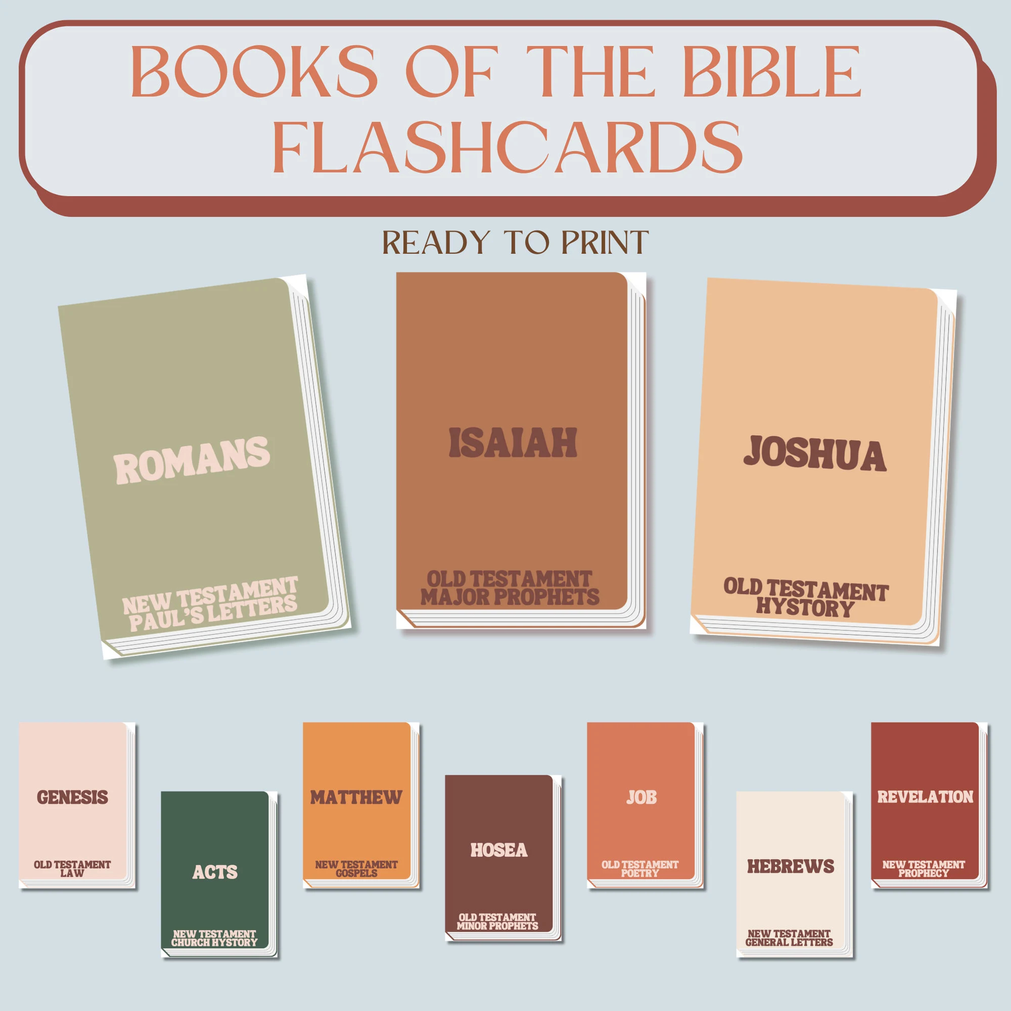 Bible Books Flash Cards Printable