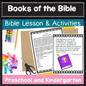 Books Of The Bible Lesson For Kids With Visuals Mini book Coloring Key Verse For Preschool Kindergarten Classful