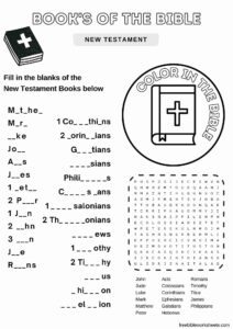 Books Of The Bible New Testament Fill In The Blank Free Bible Worksheets Library