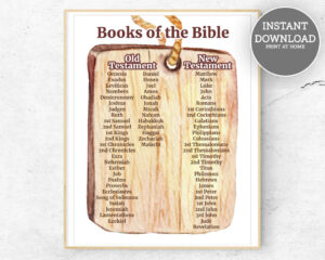 Books Of The Bible Printable Books Of The Bible Poster Books Of The Bible In Order Bible Books Color Art Memorize The Books Of The Bible Etsy
