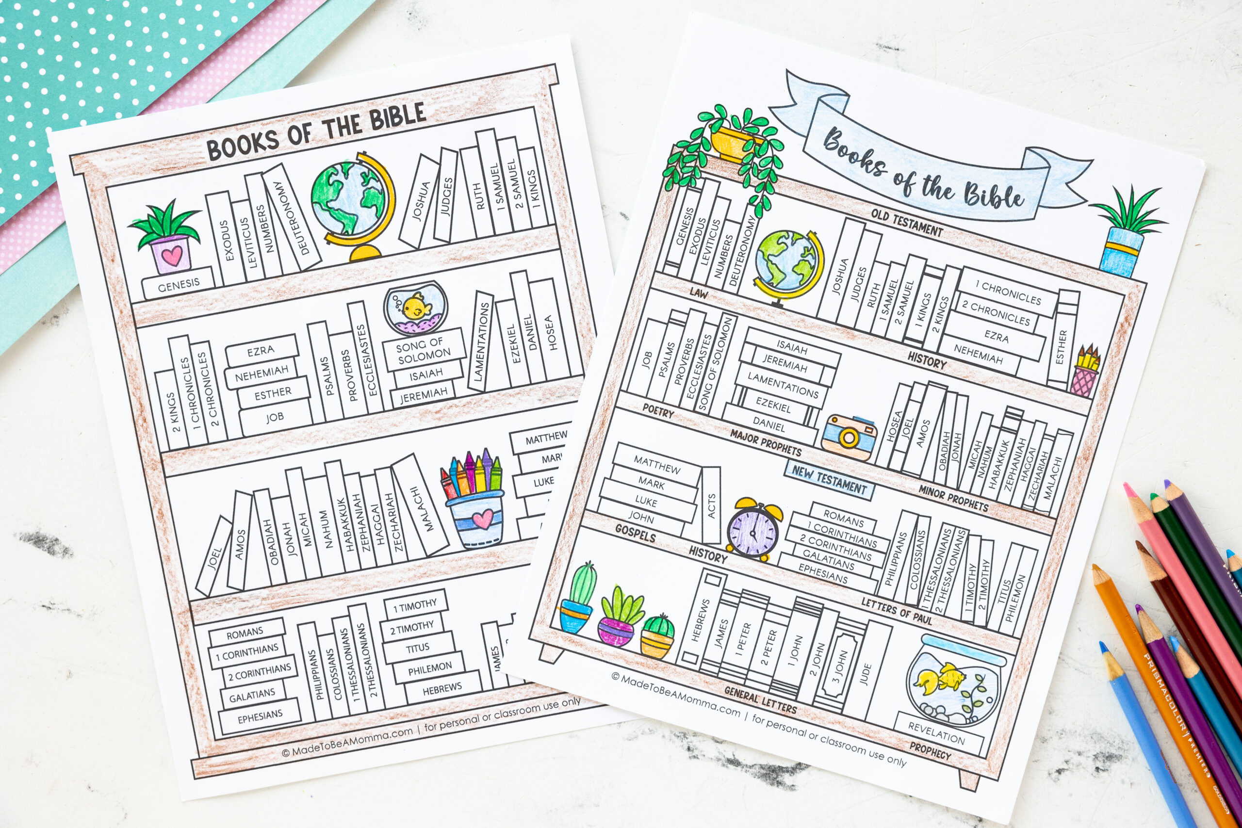 books of the bible printable coloring page made to be a momma