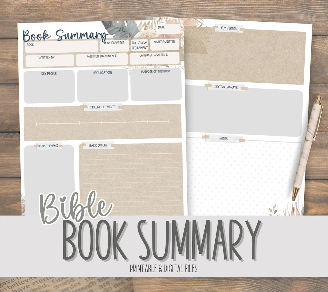 Books Of The Bible Summary Printable Beginner Bible Study Scripture Journaling Build Your Own Binder Scripture Notetaking Timeline Etsy