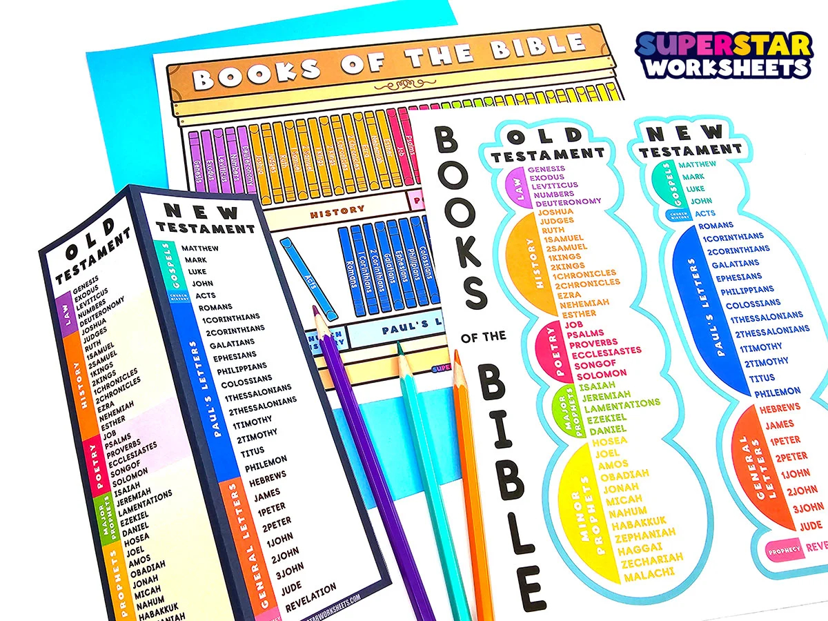 books of the bible superstar worksheets
