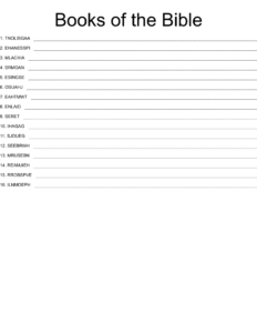 Books Of The Bible Word Scramble WordMint